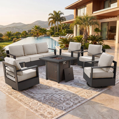 7 - Person Patio Conversation Set with Cushions