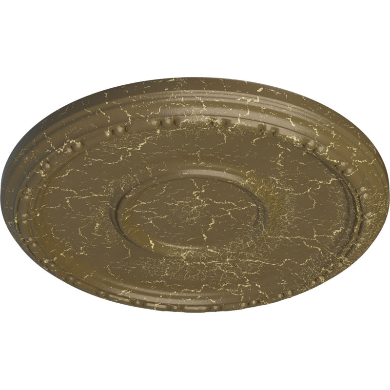 Médaillon de plafond Endurathane Medea, DE 16 1/2 po x P 3 7/8 po x P 1 1/2 po (convient aux auvents jusqu'à 5 3/8 po), fini noir de jais peint à la main