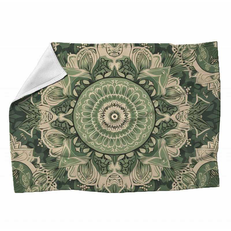 Couverture polaire à carreaux, Jeté, Floral, Vert