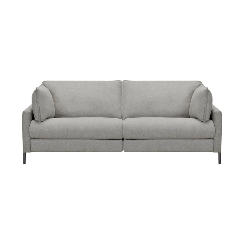 Canapé inclinable à accoudoirs coussinés de 80,25 po Caissi, Galet gris