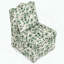 Chaise en flanelle - Vert - Motif floral - Coussin assorti-518970597