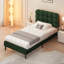 Tête de lit tapissier Aadi, lit plateforme avec support en lattes de bois robuste, conception à deux formes de lit-803692864-803692894