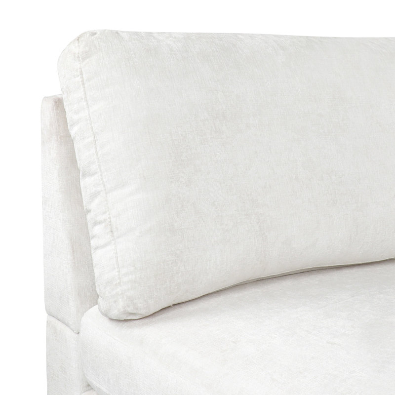 Chaise longue gracieuse en tissu, 66 po Profondeur, 29,5 largeur, hauteur 32,5 avec tissu lisse et fin, P 64,09 po x l 30,11 po H 32,02 po