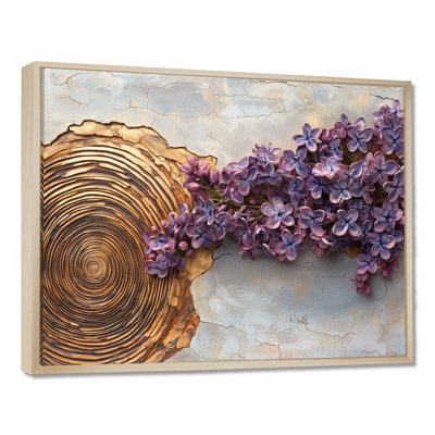 Gérardine, fleurs de lilas dans une glissade en bois, motif IV - Lilas, art mural