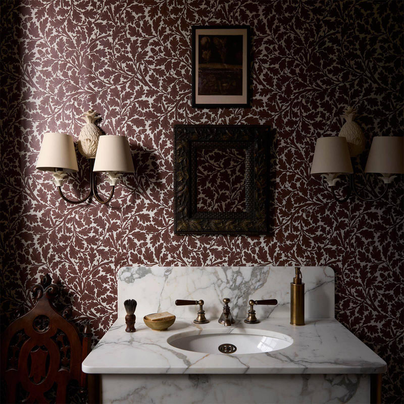 QUERCUS Wallpaper - Carnelian 9'10" - full height wallpaper