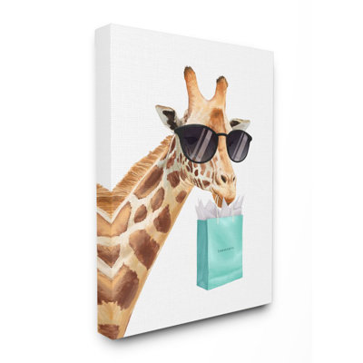« glam mode giraffe animal blue » par ziwei li, reproduction d’art
