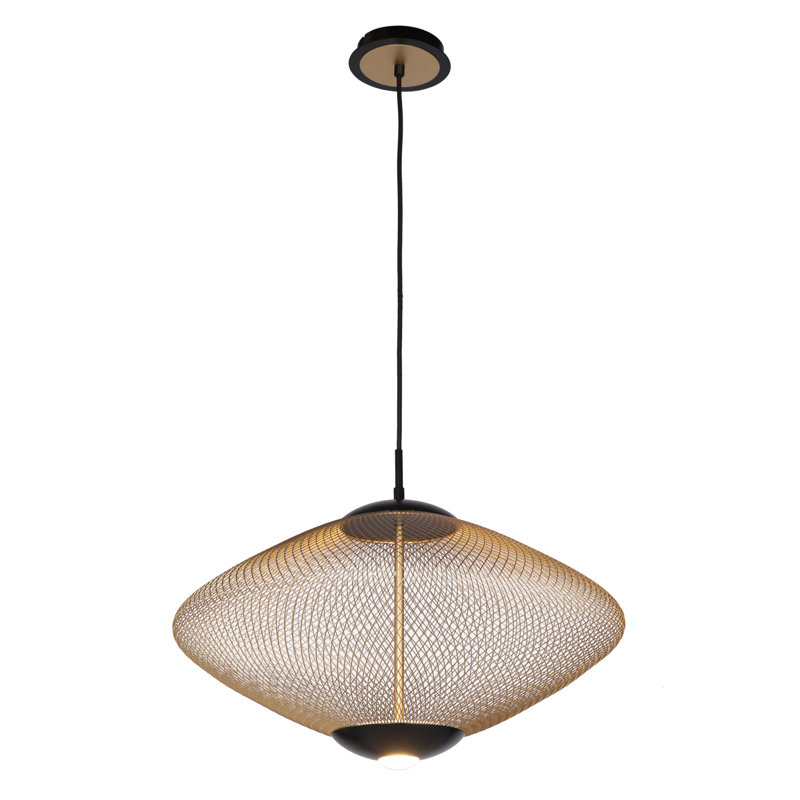 Park LED Pendant Light - Large, Gold & Black Mesh