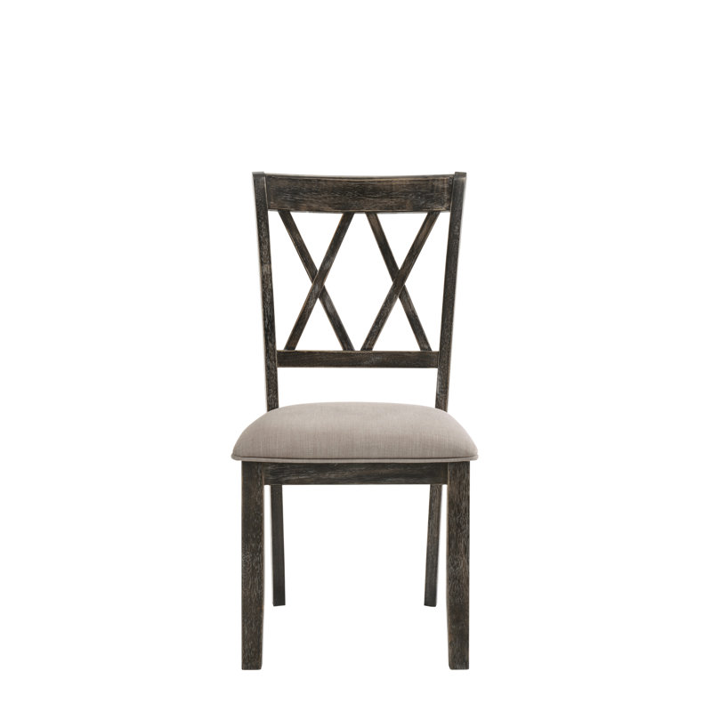 Ensemble de 2 chaises d'appoint en tissu beige et gris vieilli Claudia II