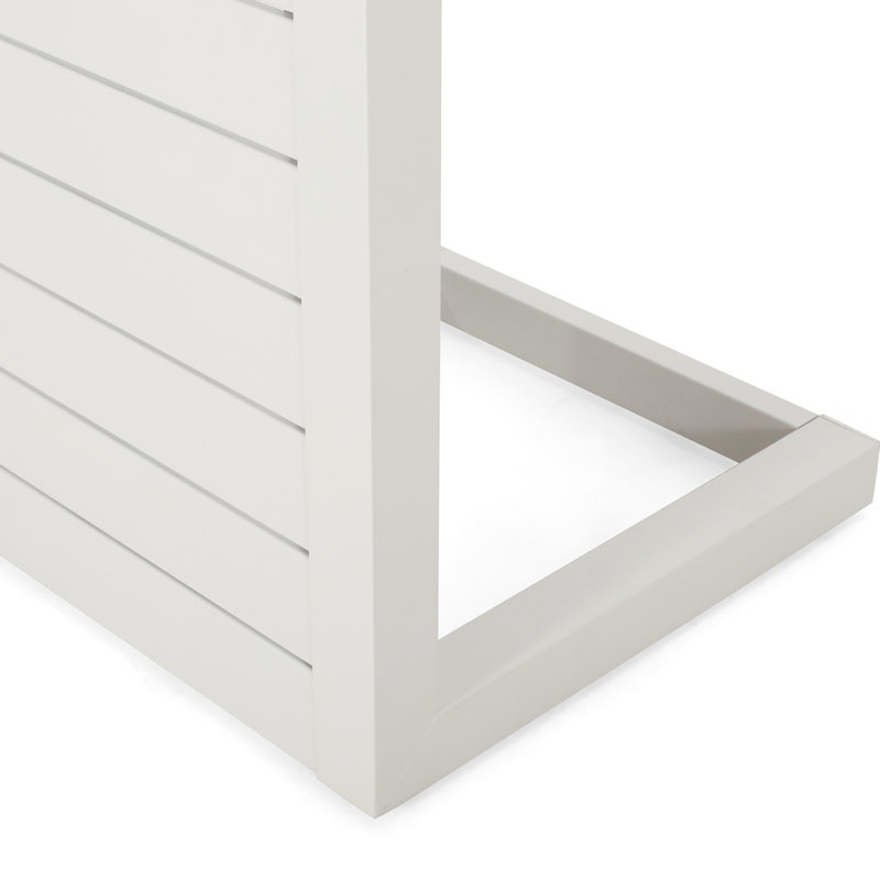 Table d'appoint grise en aluminium léger pour l'extérieur - l 14,5 po x P 15 po x H 24 po