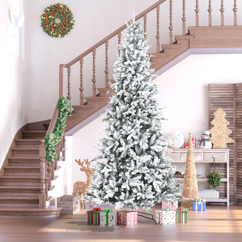 Arbre de Noël artificiel régulier (double) avec aiguilles blanches