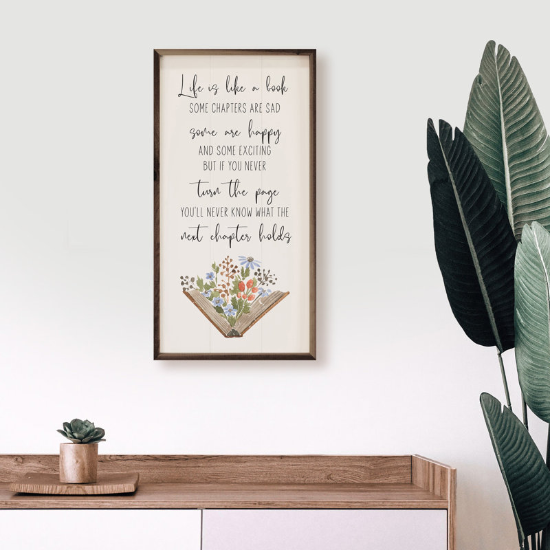 Life Is Like A Book Flowers, H 24 po x l 12 po