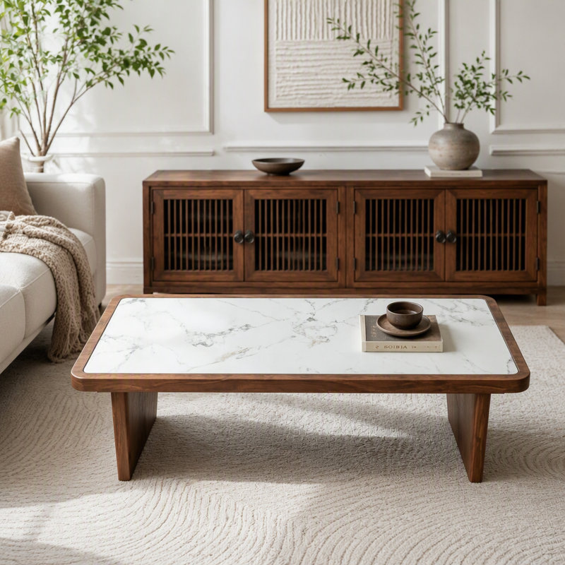 Table basse 47,24 po avec plateau en pierre frittée