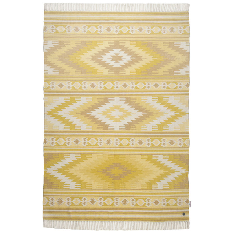 Vintage Southwestern Wool Flatweave Area Rug, Runner 65 x 135cm