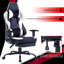 Fauteuil de jeu, fauteuil d'ordinateur ergonomique avec appui-tête et accoudoirs en 2 dimensions, fauteuil de détente électronique avec fonction de massage par vibration, fauteuil de compétition