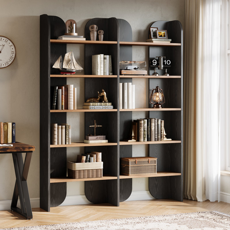 70.87-Inch Tall Bookcase with Open Shelves, Black, 1