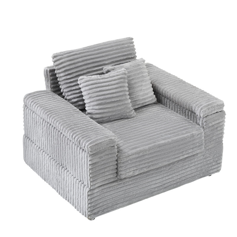 Canapé simple 42,52 po en velours côtelé gris, Gris