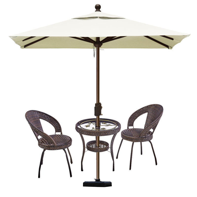 Parasol de marché carré 6 pi Nahlani, Blanc ivoire