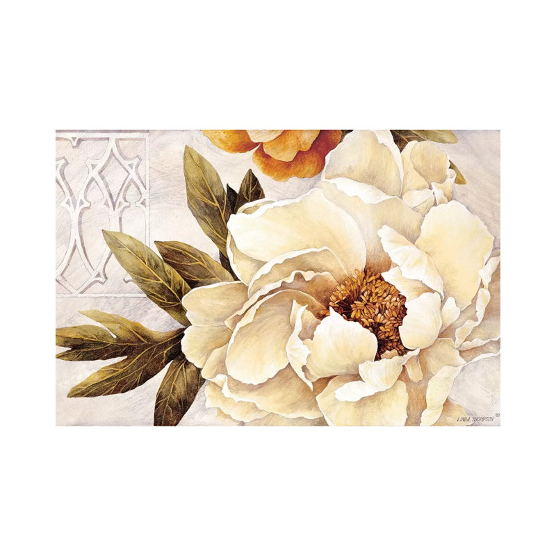 Summer Fresh Peonies by Linda Thompson - Wrapped Canvas Gallery-Wrapped Canvas Giclée, 46cm H x 66cm W