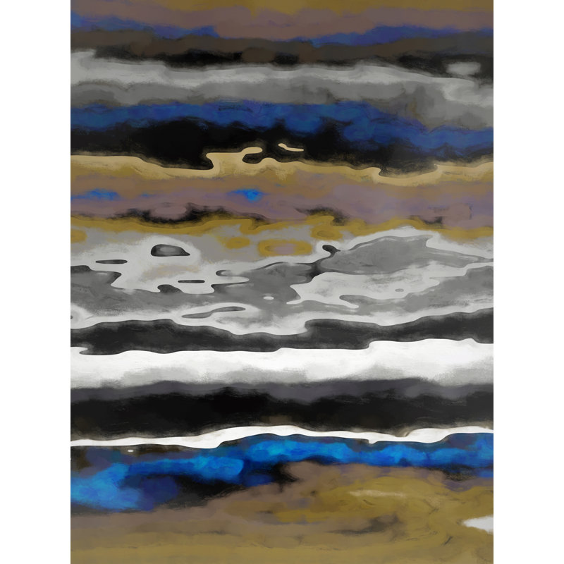 «Abstract Composition 985» par Angel Estevez - peinture encadrée, H 21,2 po x l 17,2 po, Papier avec cadre noir