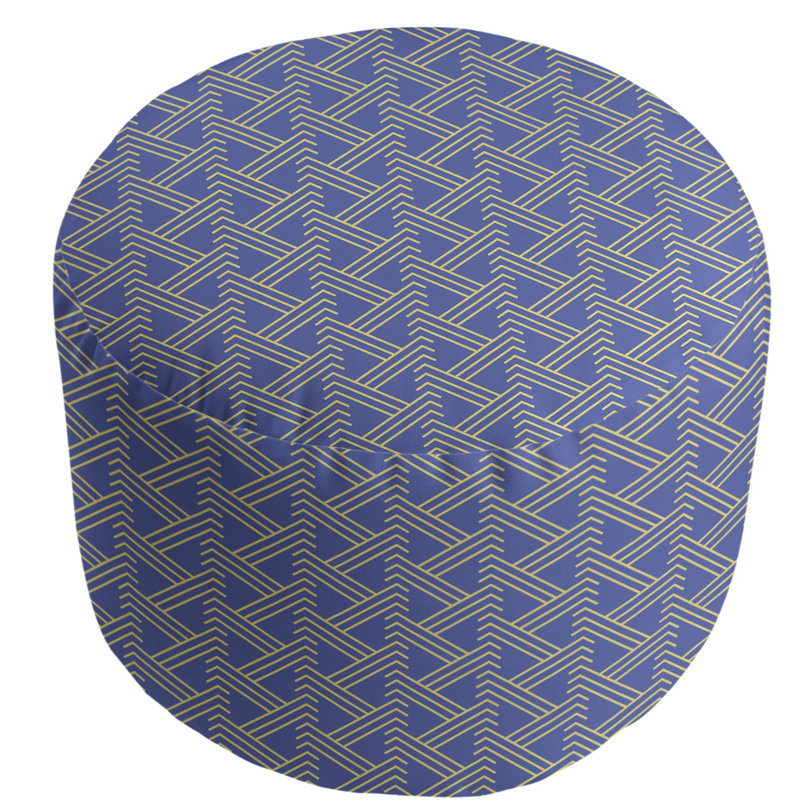 repose-pieds à motif zag zig full color, Bleu / jaune