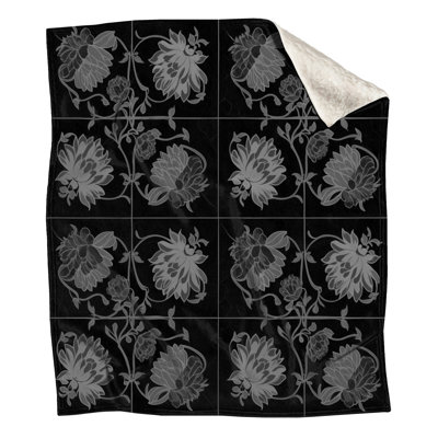 Couvertures noires à motif floral