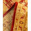 Tapis sable / rouge noué à la main de conception unique 8 pi x 10 pi 3 po Rodrique