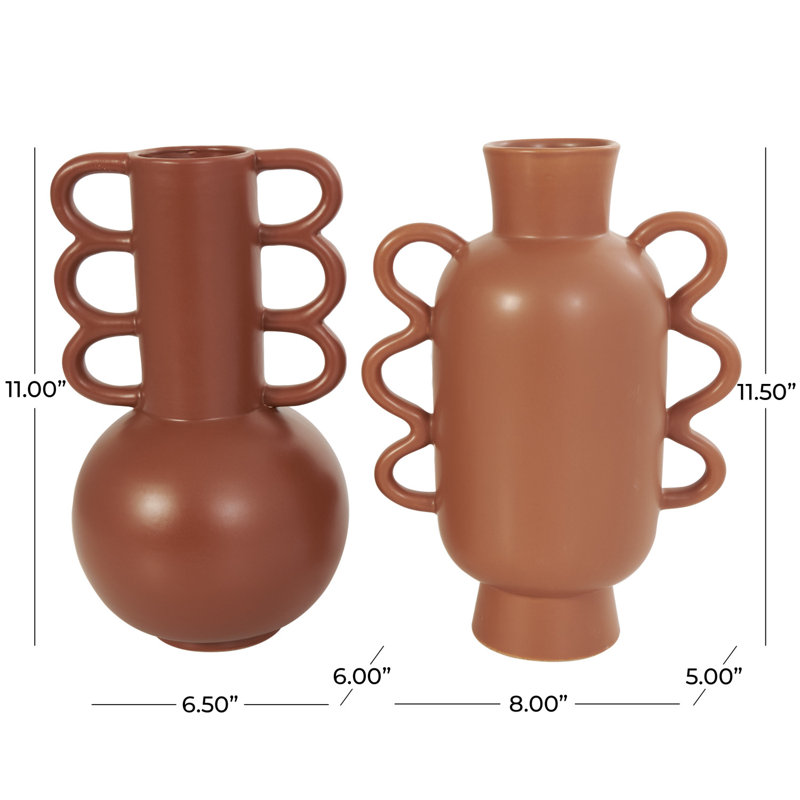 Edicott Dolomite Table Vase, Brown/Orange