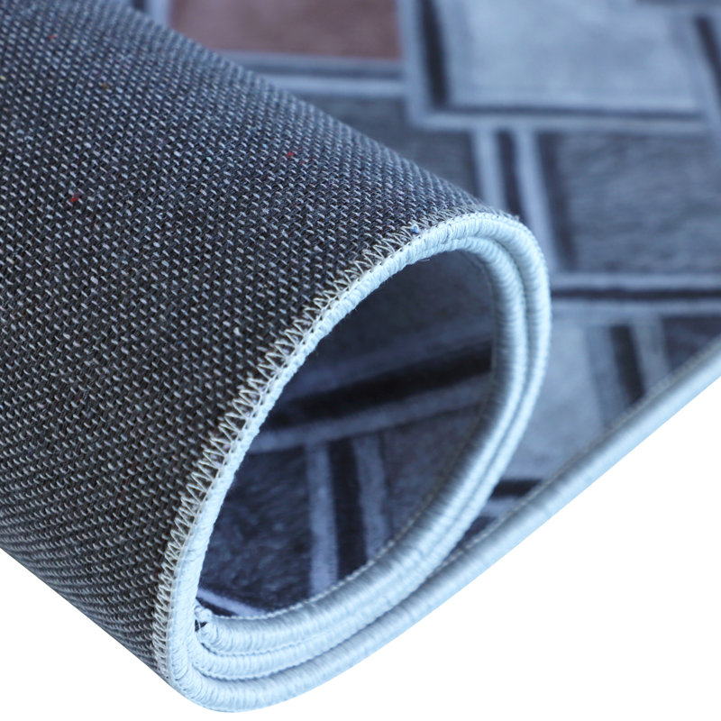 Frames of Mind Grey Area Rug, Rectangle 4' x 6'