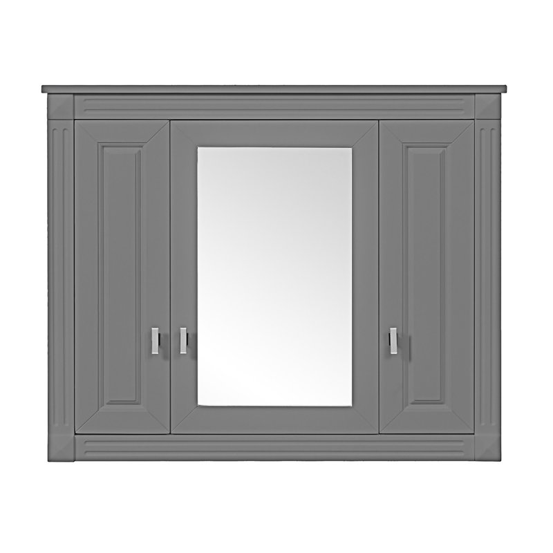 Wall Mounted Medicine Cabinet Bathroom  Cabinet With Mirror, Gray