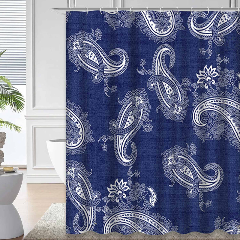 Rideau de douche Denim Paisley, L 72 po x l 72 po