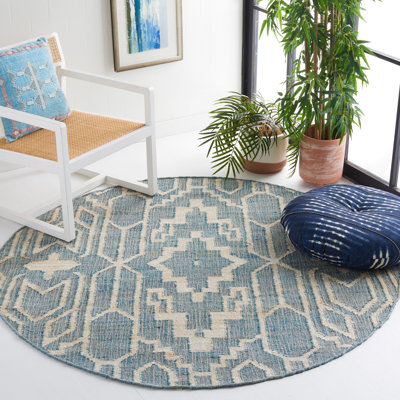 Natural Fiber Flat Weave Jute Southwestern Rug