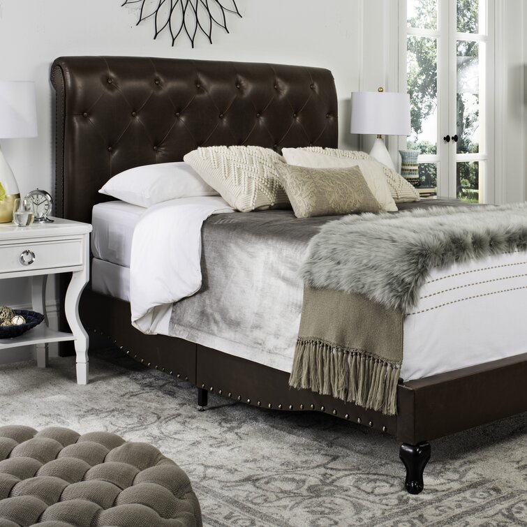 Allegany Tufted Upholstered Sleigh Bed