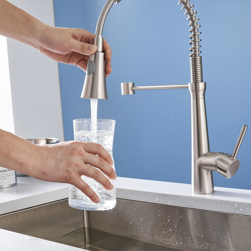 Clihome Pull Down Kitchen Faucet, Silver