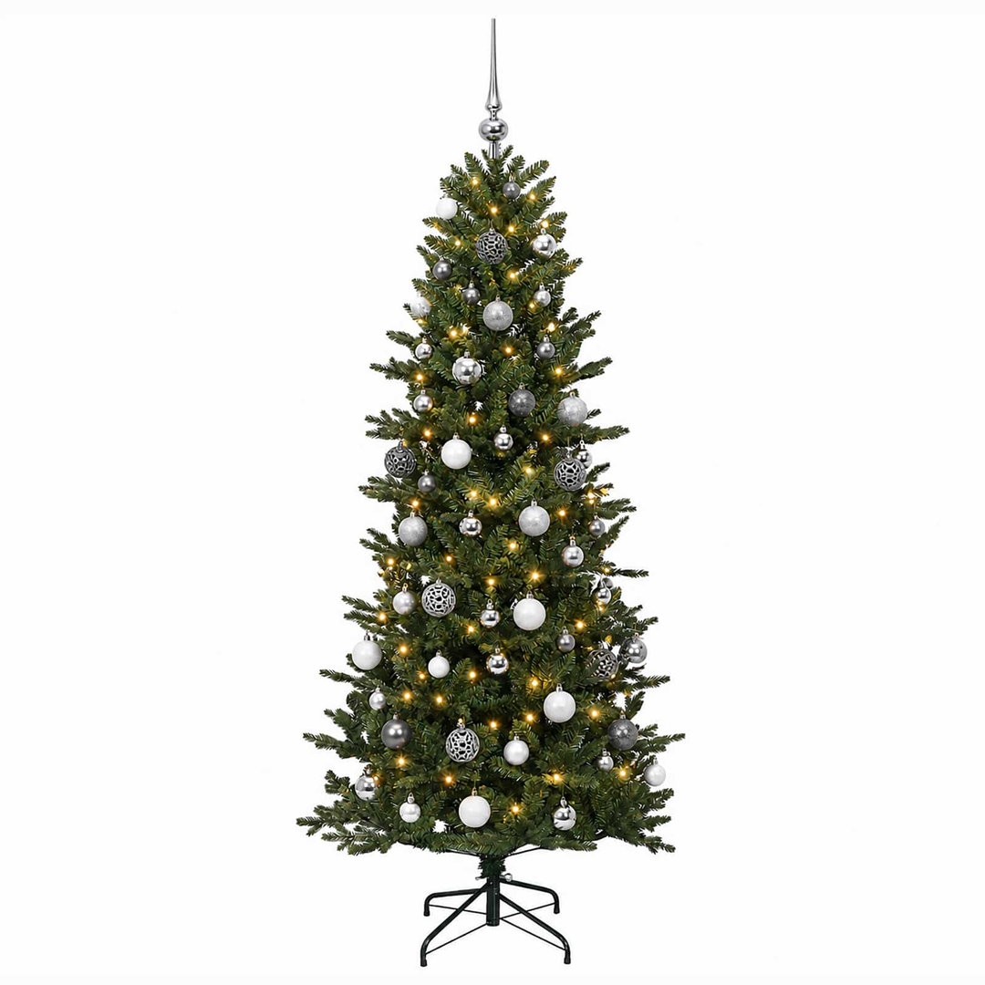 Vidaxl Artificial Christmas Tree With Bauble 180 Cm 300 Leds - Green, Green - Image 2