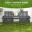 Banc d'extérieur en bois avec table du milieu et trou pour parasol gris