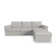 Flex Upholstered Modular Wide Arm Sofa With Storage Ottoman
