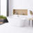 69 In. X 30 In. Acrylic Freestanding Soaking Bathtub In Glossy White With Chrome Reversible Drain