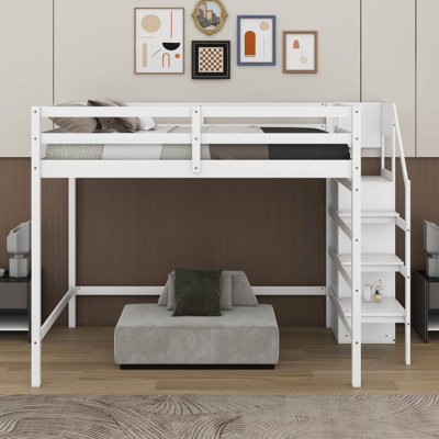 Lit mezzanine double avec garde-robe