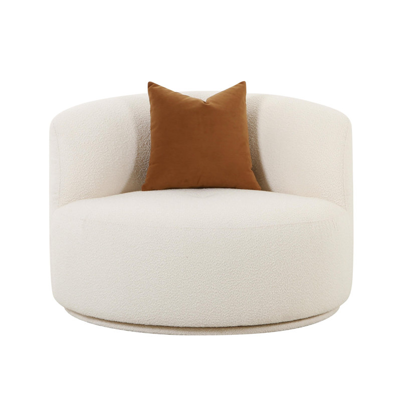 Upholstered Armchair, Cream Boucle