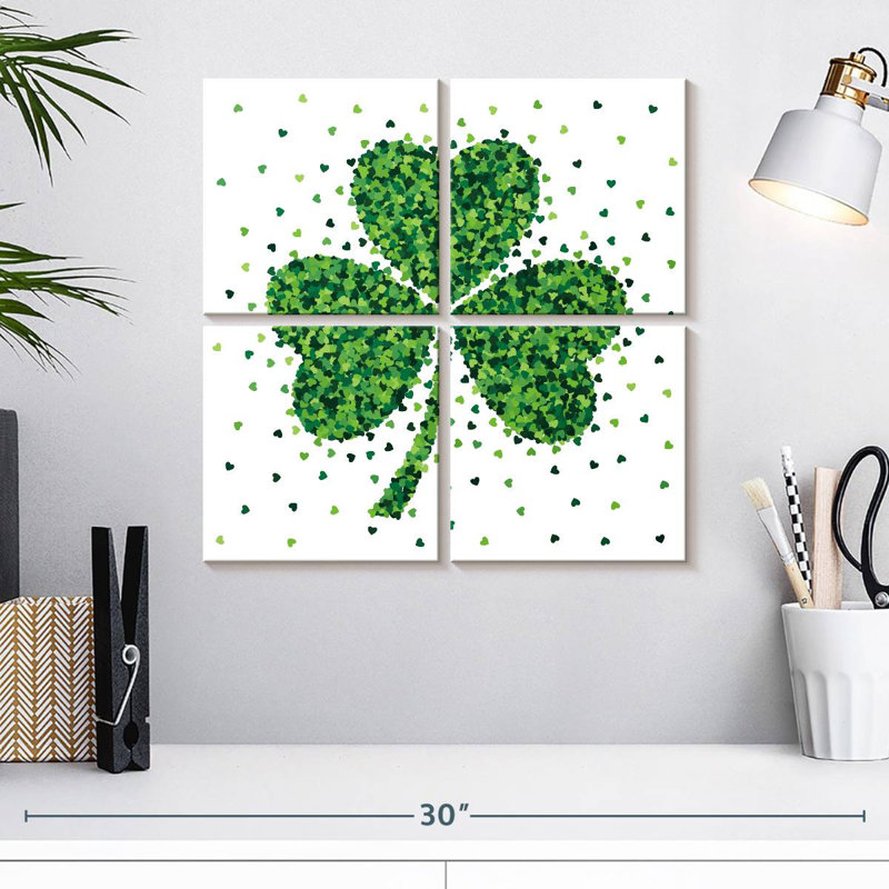 Harnek Hearts Forming Shamrock, 18" H x 18" W