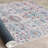Premium 100% Cotton Area Rug, 5.2 x 7.5 ft | Antibacterial, Non-Slip PVC Underside, 0.3 in Pile Height | Machine Washable, Soft Felt Base | Stylish Blue, Orange, Pink & Grey Design Perfect for Living Room & Bedroom Decor-112936576