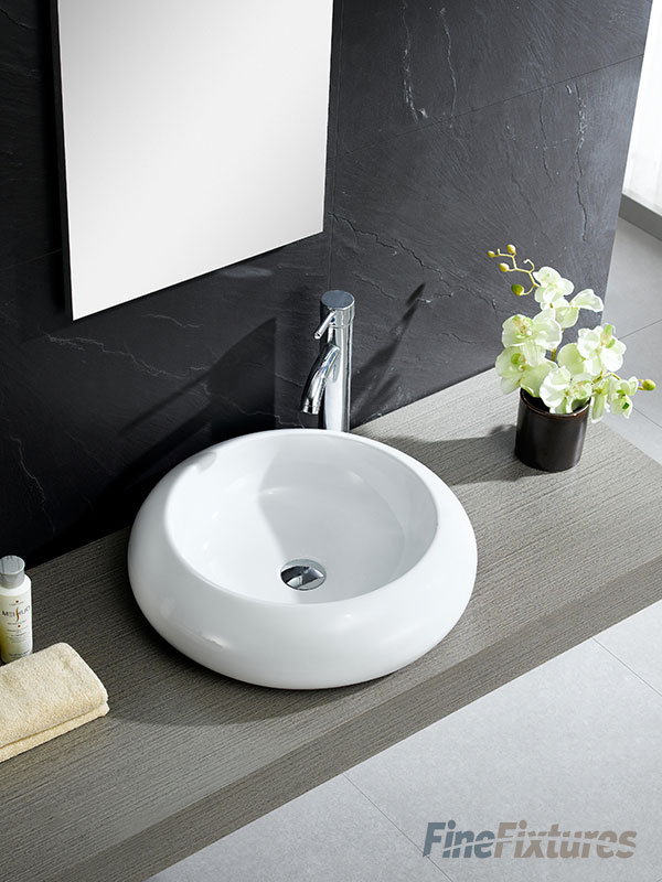 Lavabo de salle de bain circulaire en céramique pour bateau Modern