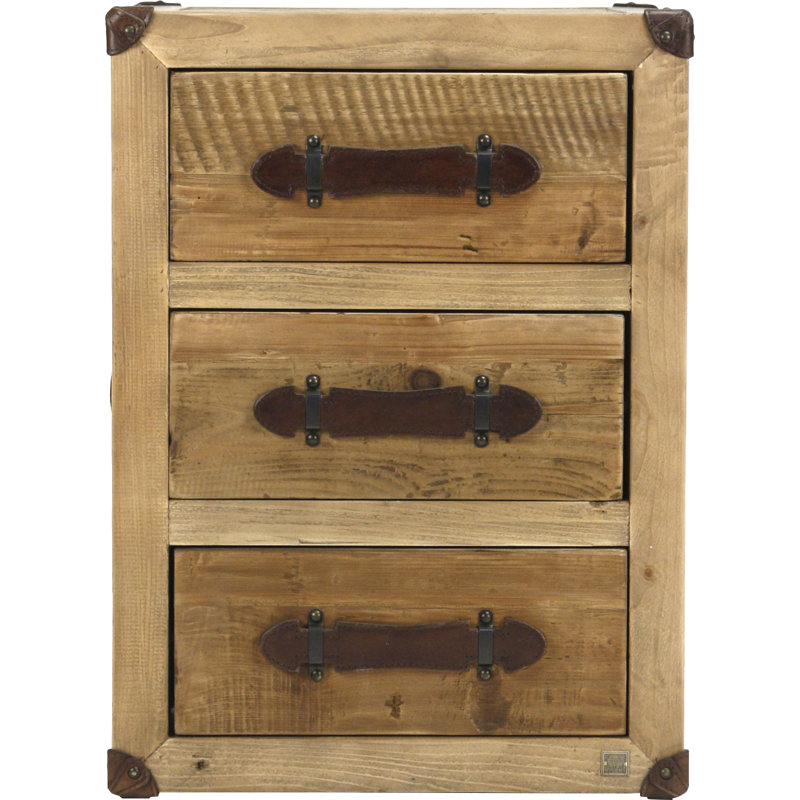 Abott 3 - Drawer Solid Wood Nightstand