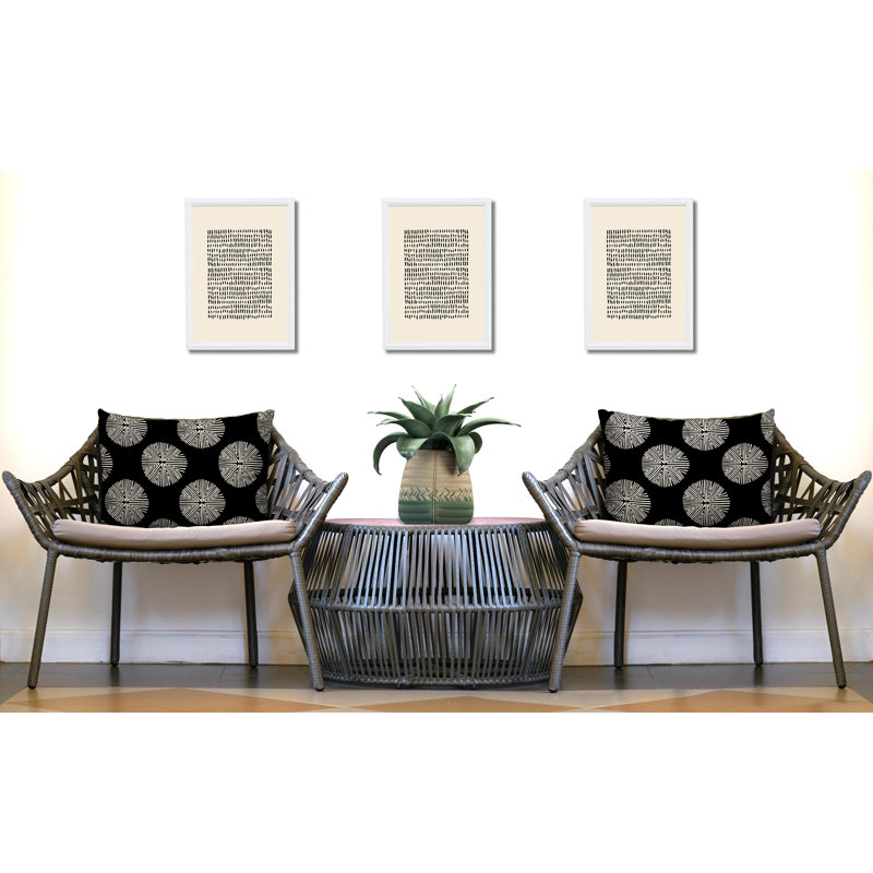 Housse et insert de coussin rectangulaire en polyester pour l'intérieur et l'extérieur, Noir
