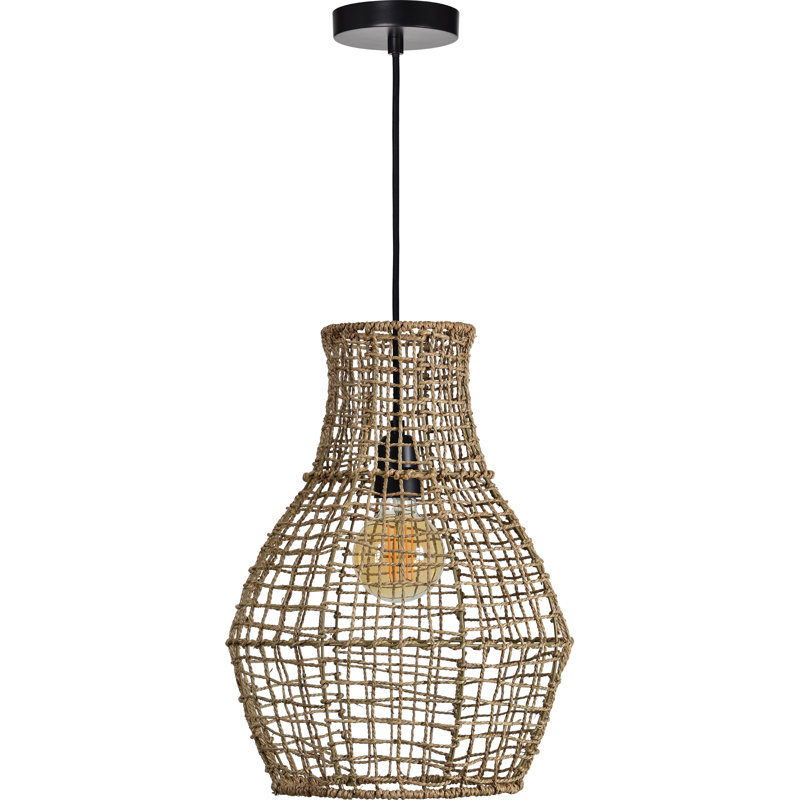 Luminaire suspendu unique à 1 lumière, Beige