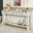 Versatile Wood Console Table with Three Drawers and Bottom Shelf-1422919014