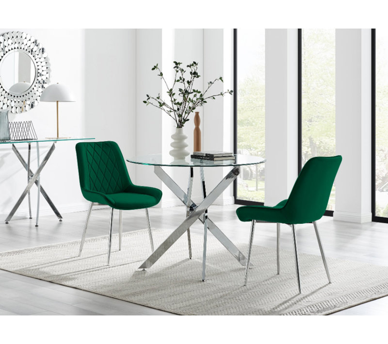 Tierra 2 - Person Dining Set, Green/Silver
