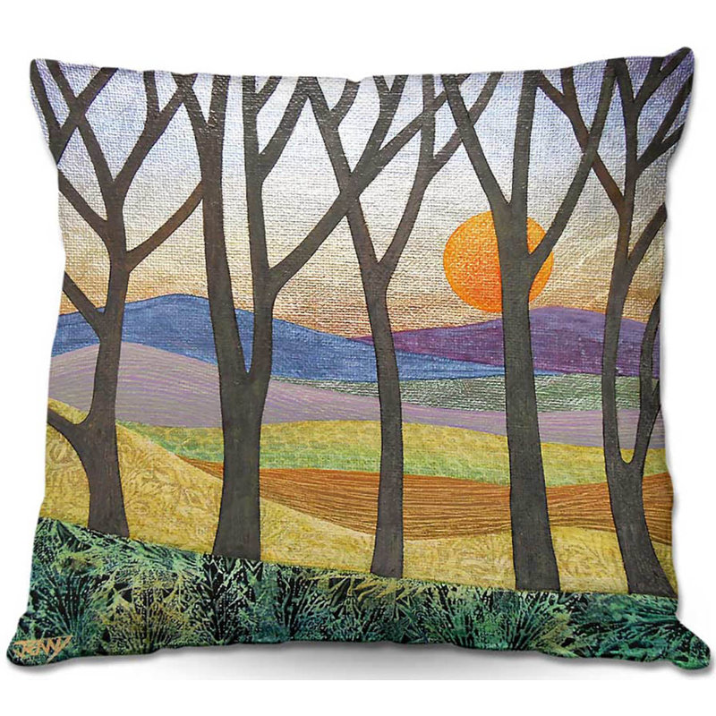 Couch Sunset Over the Hills Throw Pillow, 16" x 16"