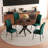Round Modern Kitchen Dining Table Set With Minimalist design style Velvet Dining Chair-1021100680-1021100681-1021100686