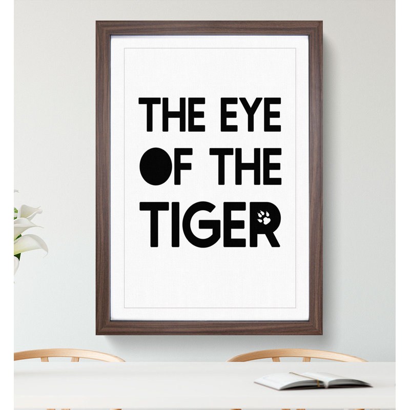 Eye of the Tiger - Picture Frame Typography, 65cm H x 48cm W x 2cm D, Walnut